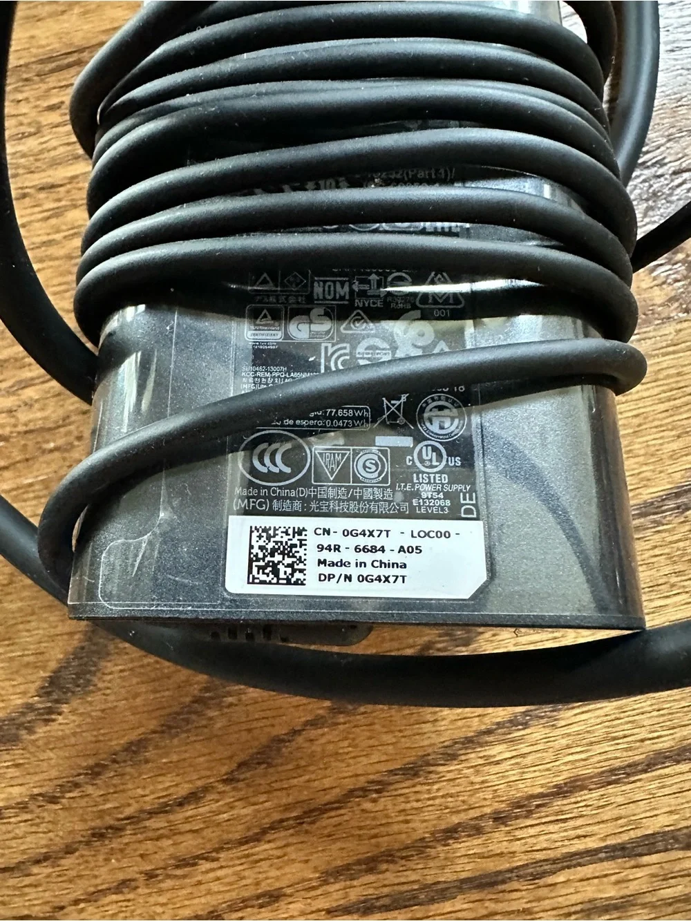 Dell Black Power laptop charger 65w